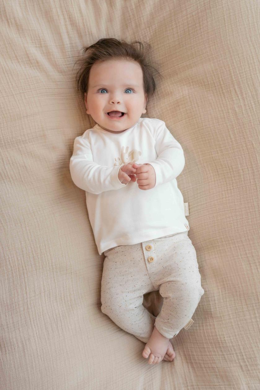 T-shirt Little Dutch lange mouwen baby bunny wit